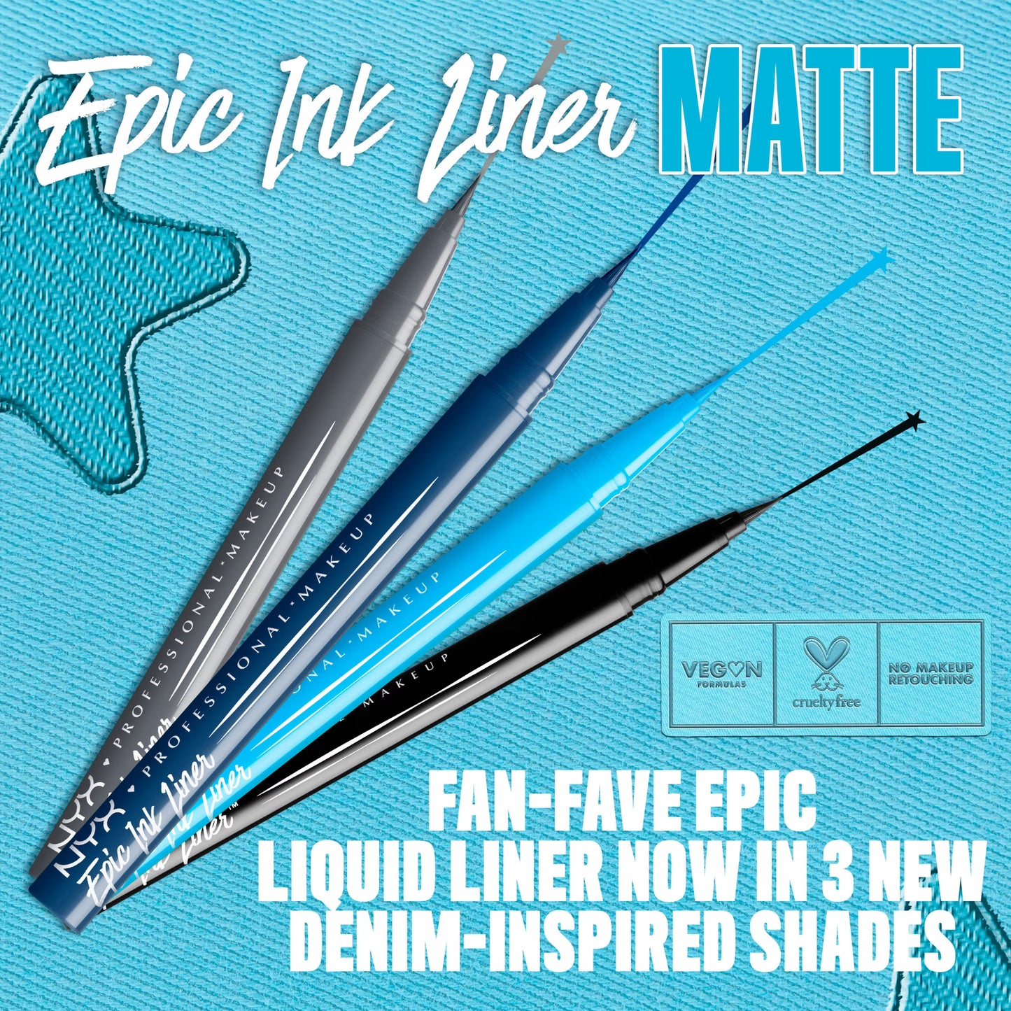 NYX Professional Makeup Epic Epic Ink Liquid Eyeliner Matte Finish, NIGHT RISE, 0.03 fl oz