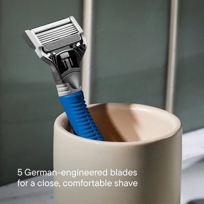 Harry's Shaving Razor for Men with 2 Razor Blade Refill Cartridges, Glacier Blue