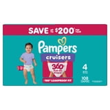 Pampers Cruisers 360 Baby Diapers Size 4, 108 Count (Select for More Options)