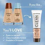 COVERGIRL Clean Invisible Liquid Foundation, 105 Ivory, 1.0 fl oz