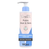 Venus Pubic Hair & Skin Smoothing Cleanser + Shave Gel, Gentle Skin Cleanser and Shaving Gel for Women, Bikini Zone Shave Gel, 190ml