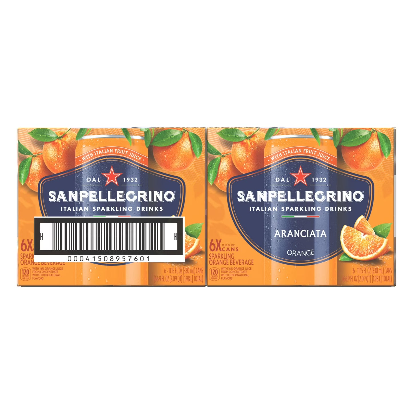 SanPellegrino Soda Italiana Sparkling Orange, 24 Pack Cans