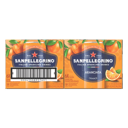 SanPellegrino Soda Italiana Sparkling Orange, 24 Pack Cans
