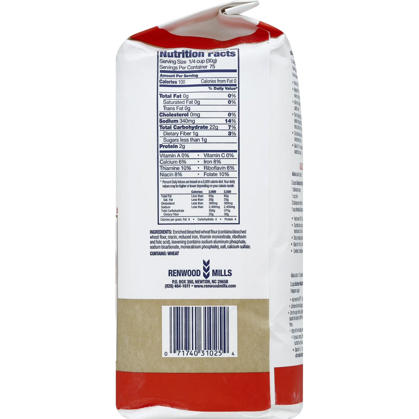 (4 pack) Southern Biscuit Self-Rising Flour, 100% Soft Wheat, 80 oz Bag