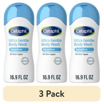 (3 pack) Cetaphil Ultra Gentle Body Wash, For Dry to Normal, Sensitive Skin, Fragrance Free, 16.9 fl oz