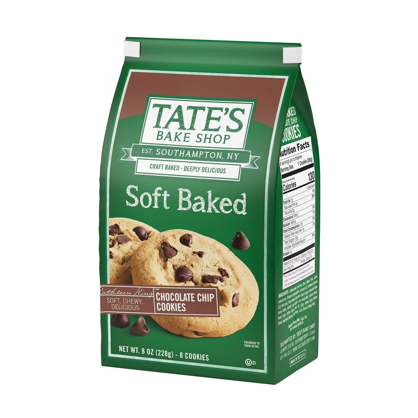 Tate's Bake Shop Soft Baked Cookies, Chocolate Chip, 8 oz