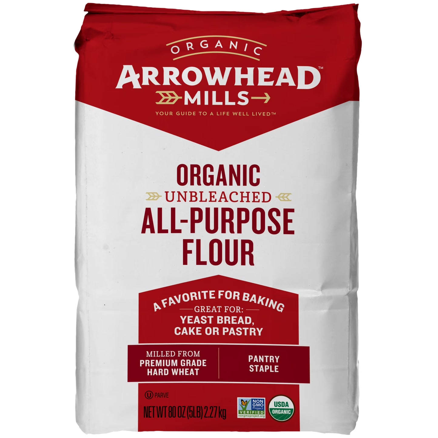 (3 pack) Arrowhead Mills Unbleached Organic All Purpose Flour, 5 lb Bag