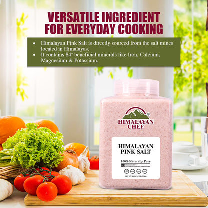 Himalayan Chef Himalayan Pink Salt Fine Grain, Plastic Jar-5 lbs