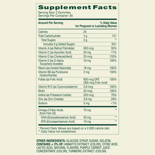 (2 pack) Spring Valley Prenatal Adult Gummy Supplement Value Size, 190 Count