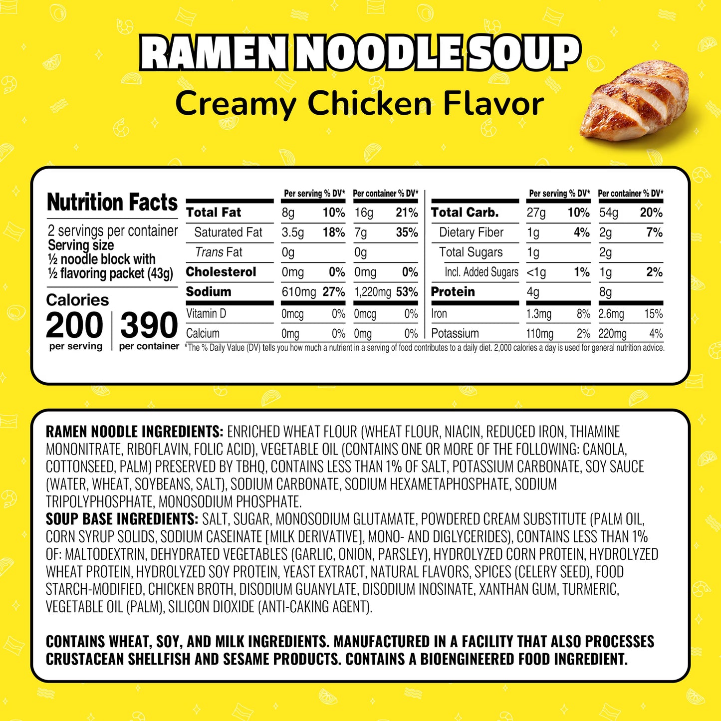 Maruchan Ramen Noodle Soup, Creamy Chicken Flavor Instant Noodles, 3 oz