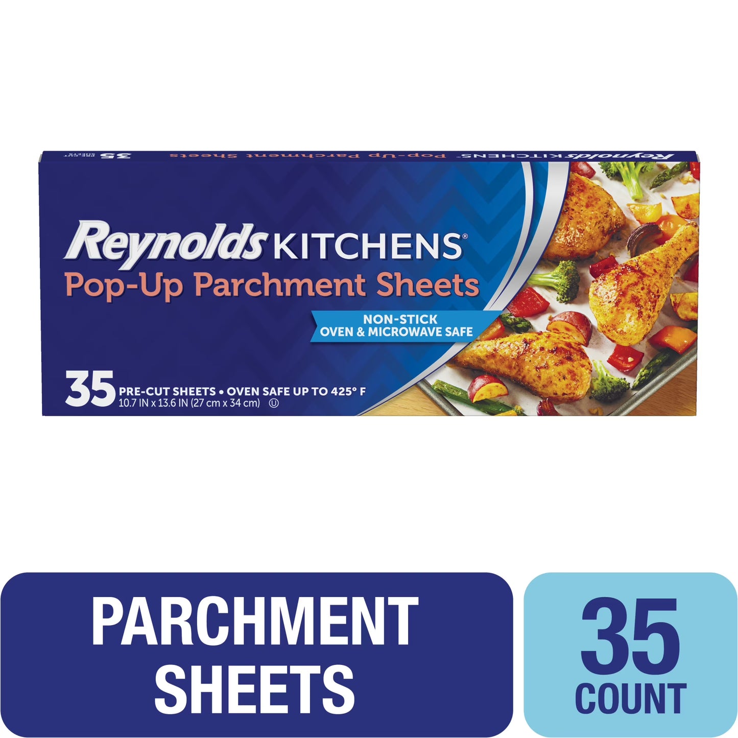 (3 pack) Reynolds Kitchens Pop-Up Parchment Paper Sheets, 10.75 in x 13.75 in, 35 Sheets