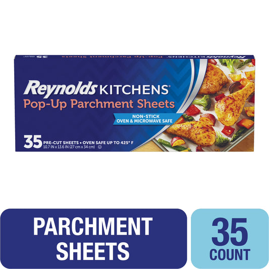 (3 pack) Reynolds Kitchens Pop-Up Parchment Paper Sheets, 10.75 in x 13.75 in, 35 Sheets