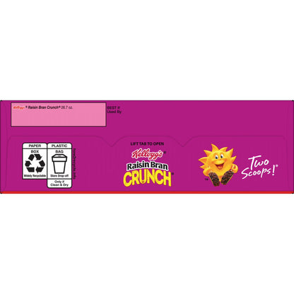 Kellogg's Raisin Bran Crunch Breakfast Cereal, Good Source of Fiber, Mega Size, 26.7 oz