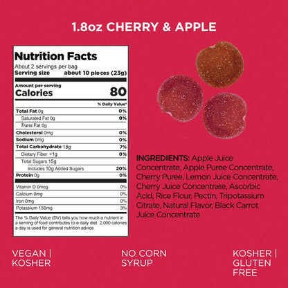 SIMPLYFruit Bites, Healthy Fruit Snacks, Cherry & Apple, 6 Pack (1.8 oz)