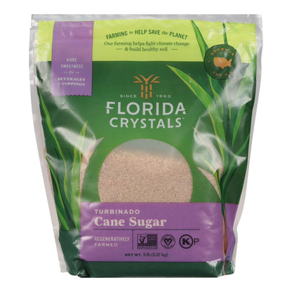 Florida Crystals Turbinado Cane Sugar, 5 lb Pouch