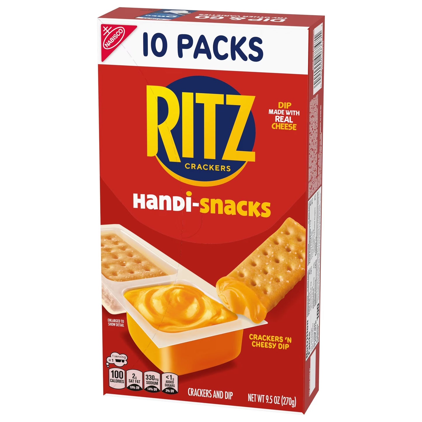 Handi-Snacks RITZ Crackers 'N Cheesy Dip Snack Packs, 10 Snack Packs