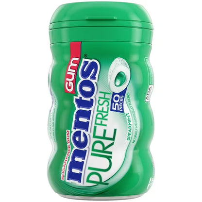 Mentos Pure Fresh Sugar-Free Spearmint Xylitol Chewing Gum, 50 Count Bottle
