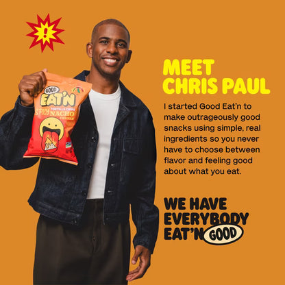Good Eat'n Nacho Cheeze Tortilla Chips, Non-GMO Corn Snack, Gluten-Free, Vegan, 6oz