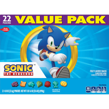 Sonic Fruit Flavored Snacks, Fat Free and Gluten Free, Value Pack, 17.6 oz, 22 Pouches