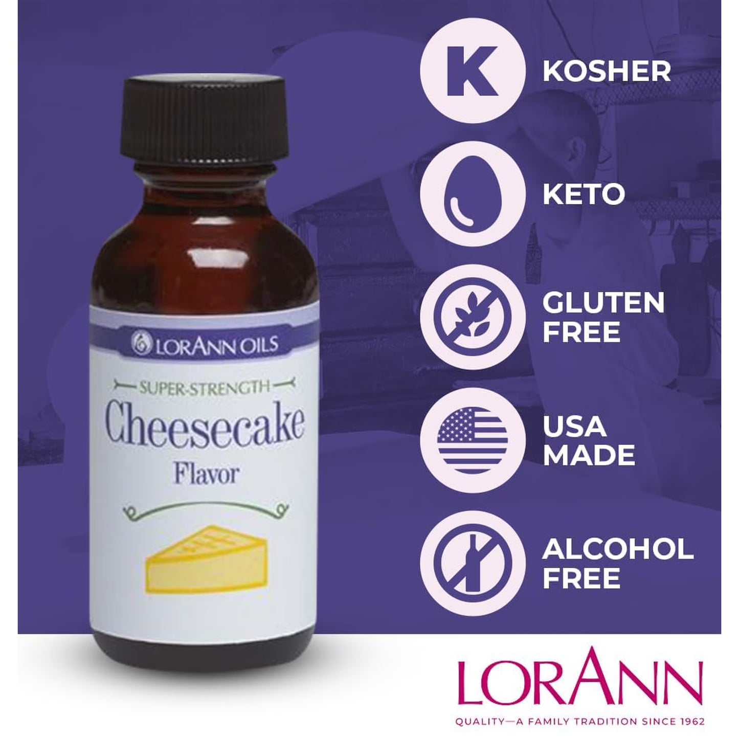 LorAnn Oils Super Strength Flavoring - Used For Candy Making, Flavoring Extracts, Baking, Hard Candy, and Flavor Oils, Cheesecake, 1 fl dram