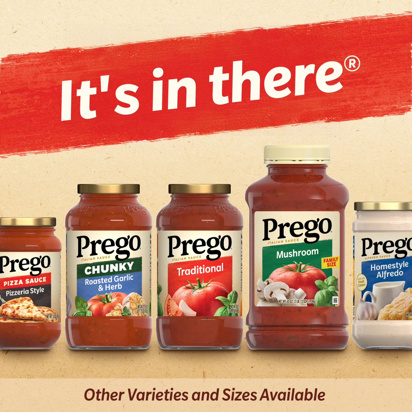 (6 pack) Prego Roasted Garlic and Herb Pasta Sauce, 45 oz Jar
