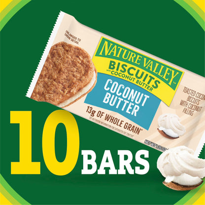 Nature Valley Biscuit Sandwiches, Coconut Butter, Snack Bars, 10 Bars, 13.5 oz