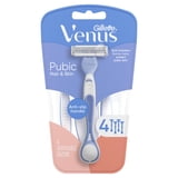 Venus for Pubic Hair & Skin Women's Disposable Razor, 4ct, Multi-Color