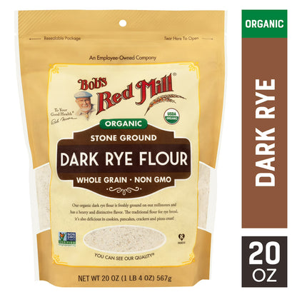 Bob's Red Mill Organic Dark Rye Flour, 20 oz Bag