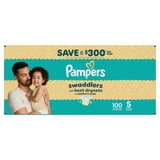 Pampers Swaddlers Fragrance Free Baby Diapers Size 5, 100 Count (Select for More Options)