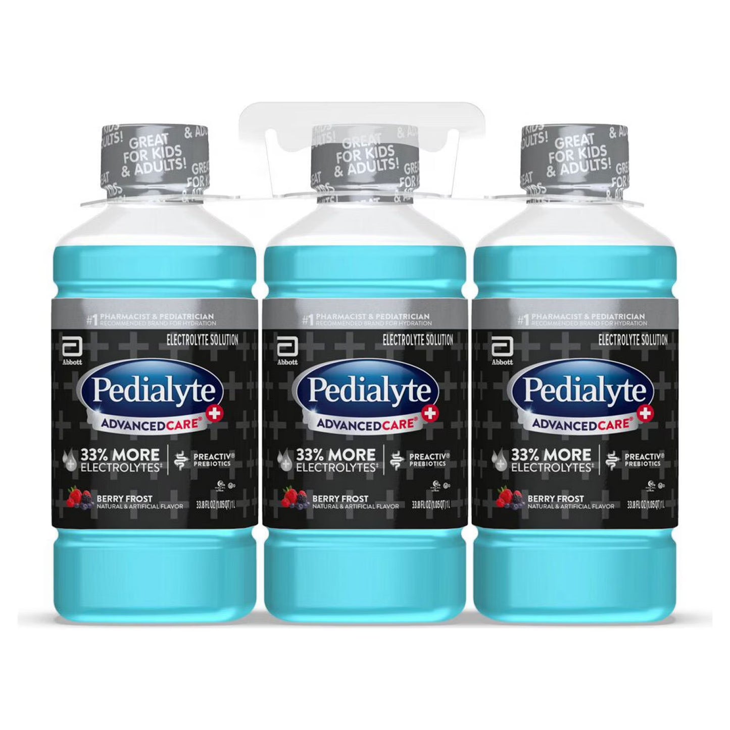 Pedialyte AdvancedCare Plus Electrolyte Solution Berry Frost, 33.8 fl. oz., 3 pk.