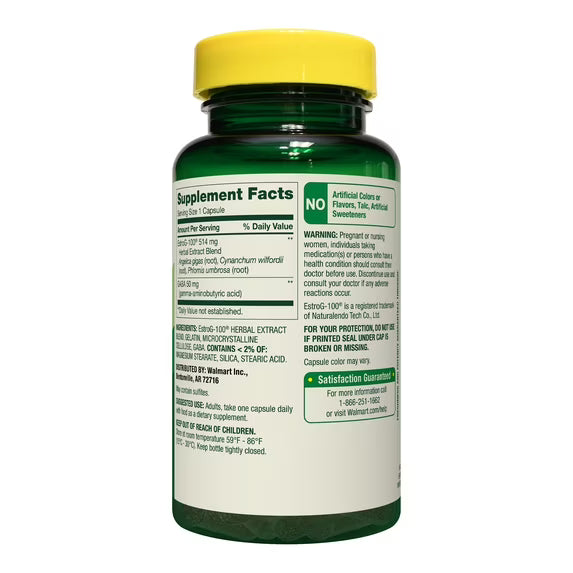 Spring Valley Menopause Support with Estro-G 100 for Women's Health Capsules, 30 Count