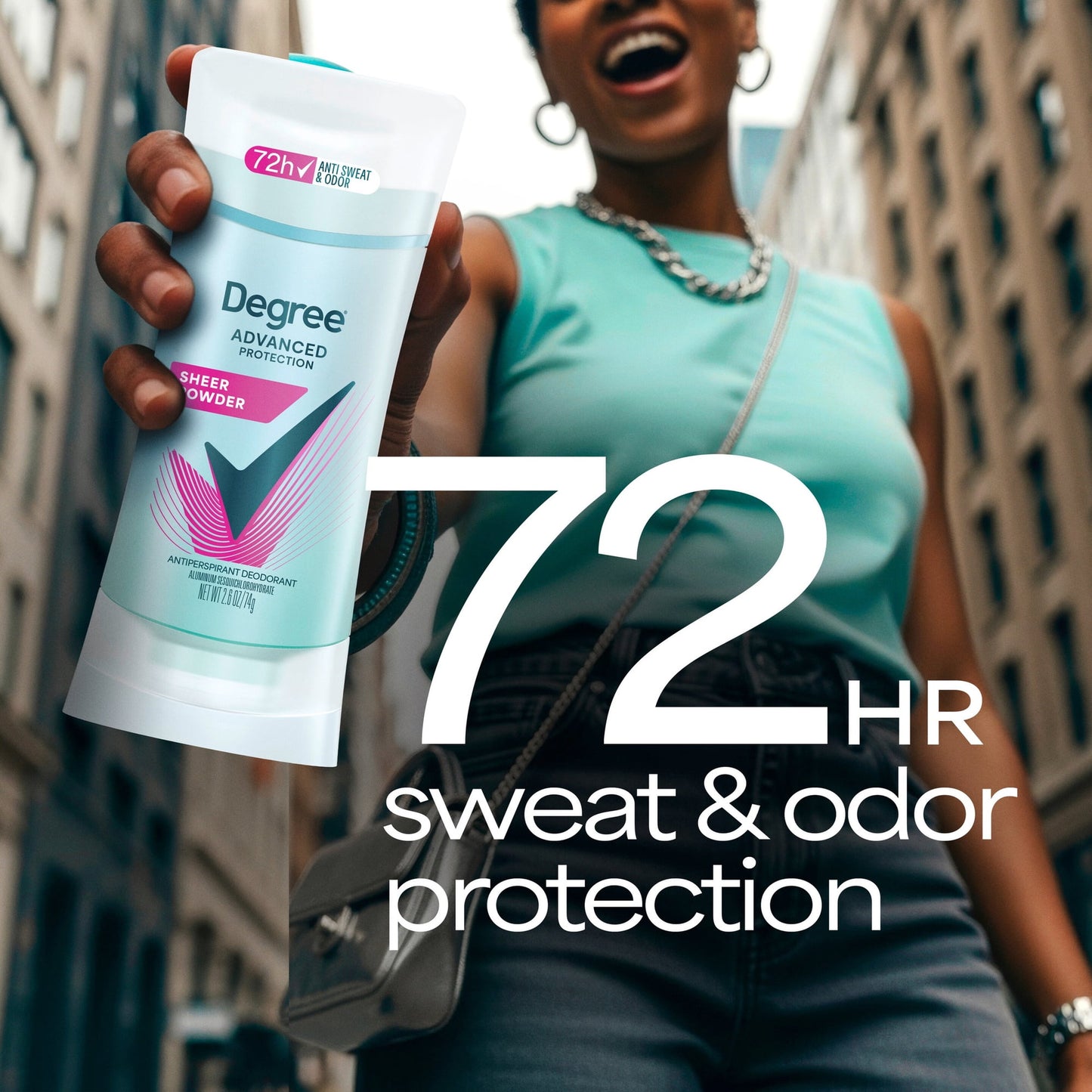 Degree Advanced Protection Antiperspirant Deodorant For 72-Hour Sweat & Odor Control For Women, Sheer Powder With Body Heat Activated Technology, 2.6 oz