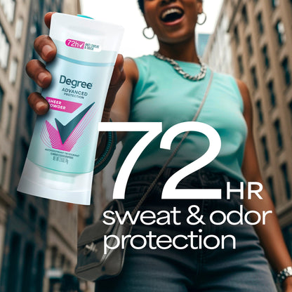 Degree Advanced Protection Antiperspirant Deodorant For 72-Hour Sweat & Odor Control For Women, Sheer Powder With Body Heat Activated Technology, 2.6 oz