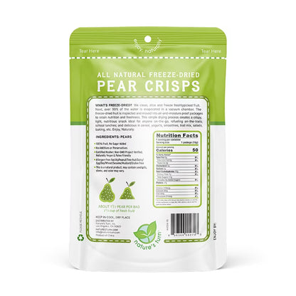 Nature’s Turn Freeze-Dried Pear Crisps, No Added Sugar, Healthy Natural Fruit Crisp Snack for School Lunches, 6 Pack (1.2 oz Each)