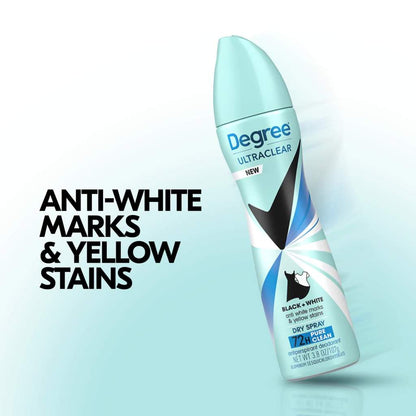 Degree UltraClear Antiperspirant Deodorant Dry Spray Black+White Pure Clean, 3.8 oz 2 Count