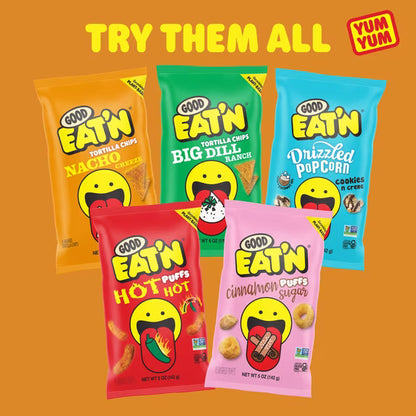 Good Eat'n Nacho Cheeze Tortilla Chips, Non-GMO Corn Snack, Gluten-Free, Vegan, 6oz