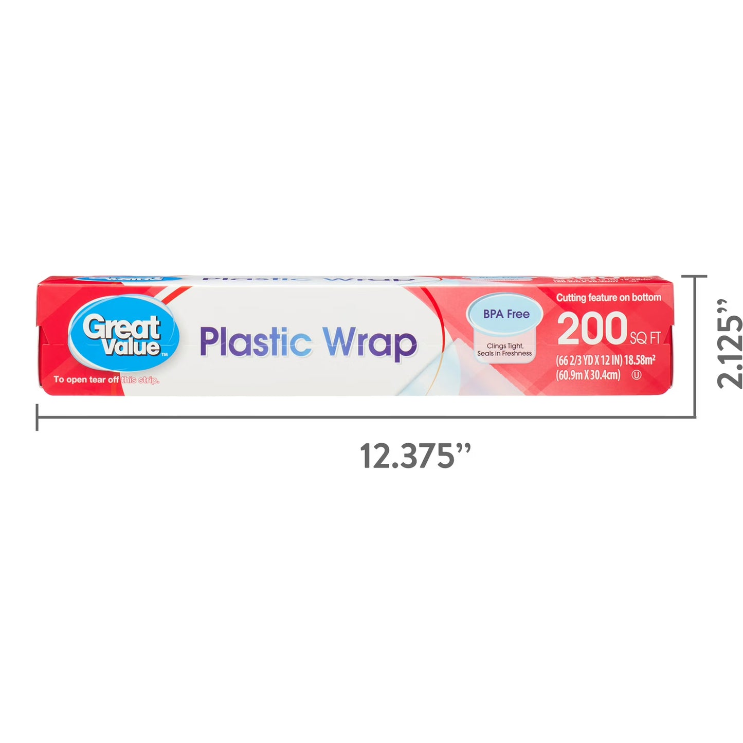 (4 pack) Great Value Plastic Wrap, 200 Sq ft