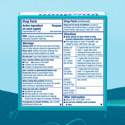 Imodium A-D Anti-Diarrheal Caplets 2mg Loperamide Hydrochloride Diarrhea Relief Caplets, 24 Count