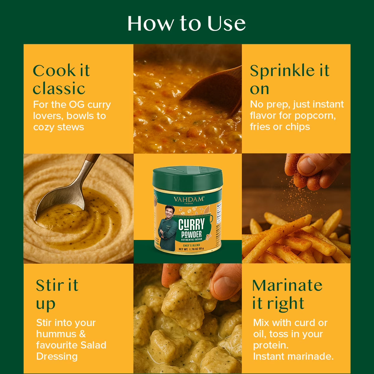 VAHDAM Curry Powder Spice Blend, 1.76 oz Tin | Authentic Indian Curry Seasoning with Coriander, Turmeric, Cumin & Fennel