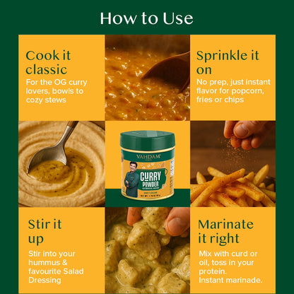VAHDAM Curry Powder Spice Blend, 1.76 oz Tin | Authentic Indian Curry Seasoning with Coriander, Turmeric, Cumin & Fennel