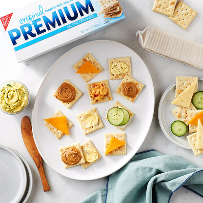 (3 pack) Premium Original Saltine Crackers, Lunch Snacks, 16 oz