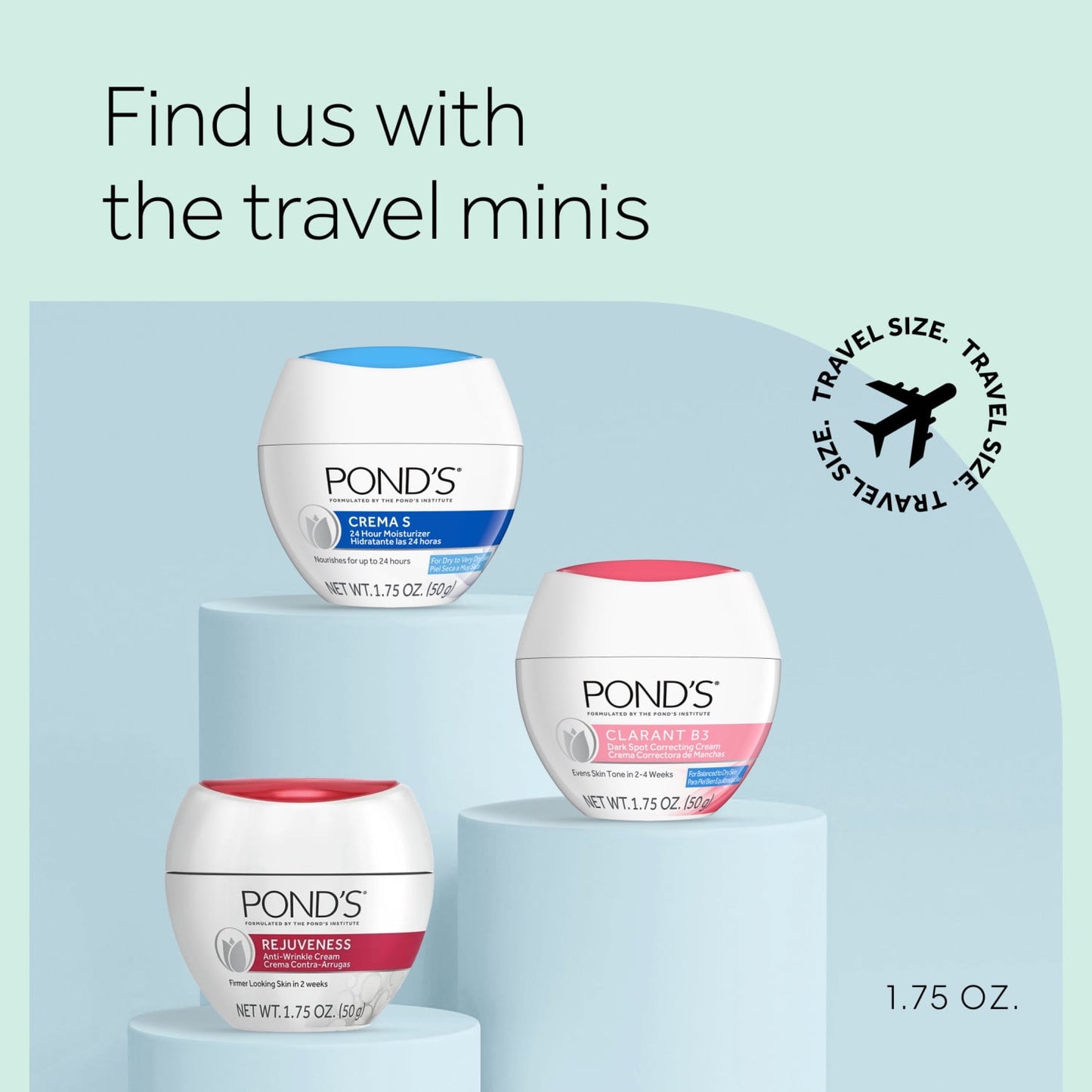 (3 pack) POND’S Crema S, Moisturizing Face Cream for Dry to Very Dry Skin – 1.75 oz