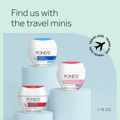 (3 pack) POND’S Crema S, Moisturizing Face Cream for Dry to Very Dry Skin – 1.75 oz