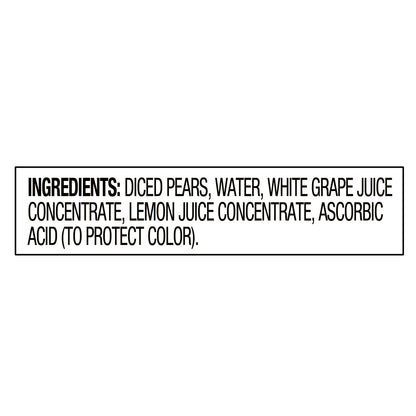 (6 pack) Great Value Diced Pears Fruit Cups in Juice, 4 oz, 4 Count