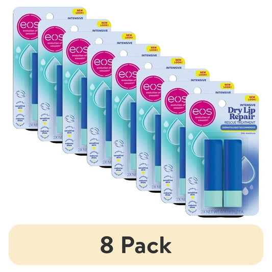 (8 pack) Eos The Hero Extra Dry Lip Treatment and Repair, Hypoallergenic, Strawberry Scent, 0.14oz/2pk