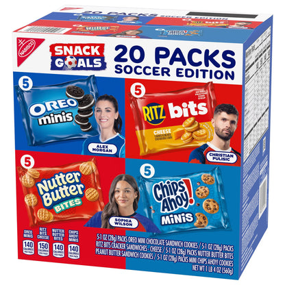 Nabisco Classic Mix Variety Pack, OREO, CHIPS AHOY!, Nutter Butter, RITZ Bits Cheese, 20 Snack Packs