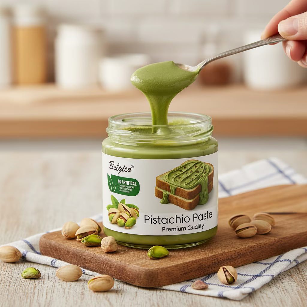Pistachio Cream, Pistachio Paste, Pistachio Spread, Pistachio Cream for Dubai Chocolate Bar, 7.05 oz.(200gr), Belgico Pistachio Cream Paste