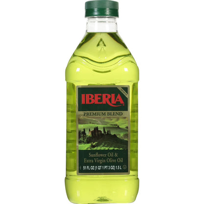 (4 pack) Iberia Premium Blend Sunflower Oil & Extra Virgin Olive Oil 51 fl oz