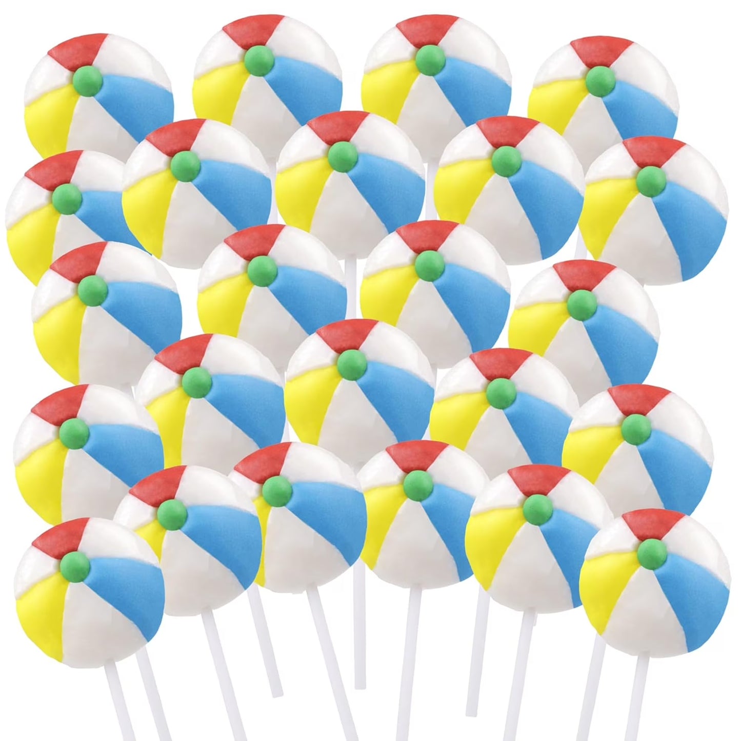 Beach Ball Lollipops, Individually Wrapped Suckers, 24 Count Box, 10.16 Ounces