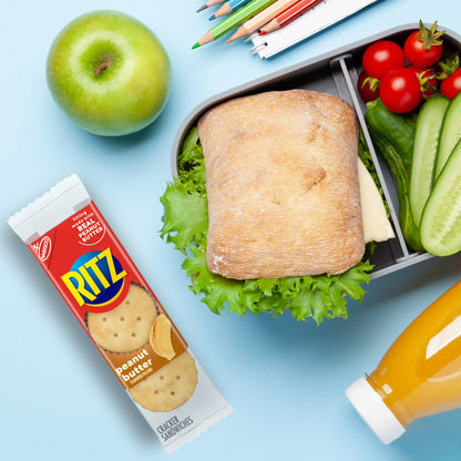 RITZ Peanut Butter Sandwich Crackers, Lunch Snacks, 20 Snack Packs (6 Crackers Per Pack)